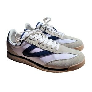 Tretorn Kristine Womens Size 9 M White Grey Navy Blue Suede Retro Sneakers